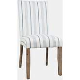 Eastern Tides Parsons Dining Chair in Off White & Blue Fabric (Set of 2)